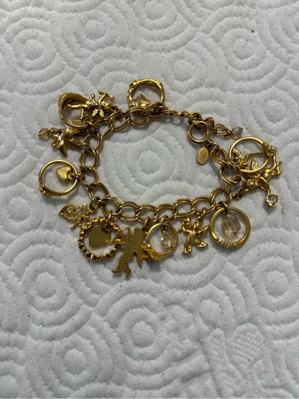 Kirks Folly Vintage Secret Of The Seven Angels Golden Rings Charm Bracelet - Picture 7 of 7